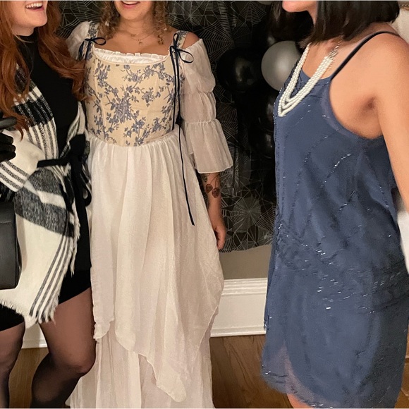 Free People Indigo Beaded Slip Dress - Picture 8 of 8
